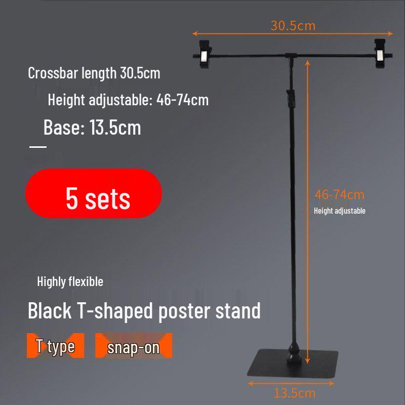 Stainless Steel T-Shaped Retractable Desktop Poster Display Stand