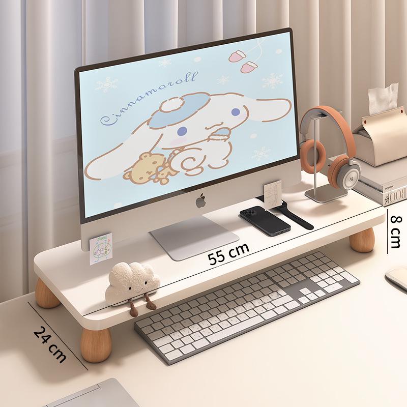 Curved Edge Desktop Monitor Stand and Storage Shelf