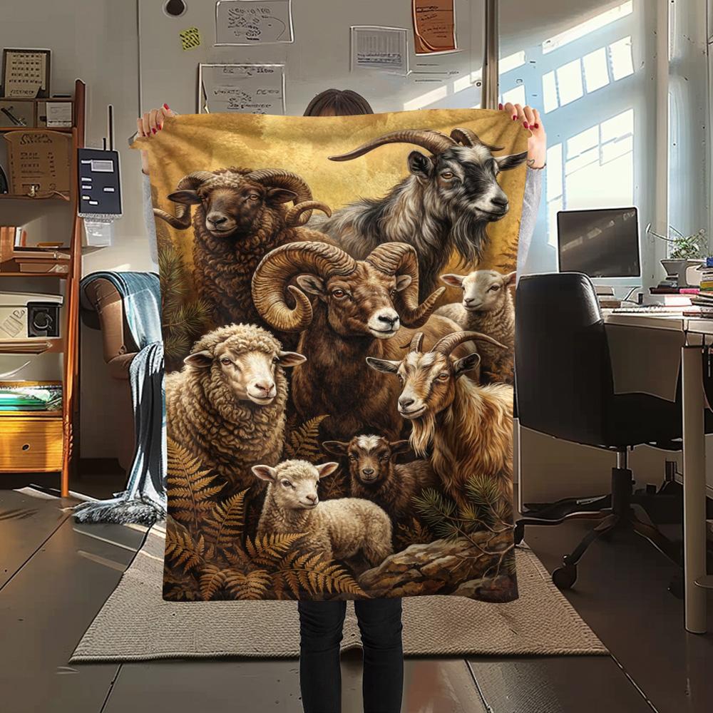 

1PC Retro Realism Print FlAannel Blanket, High quality Comfortable for All Seasons, Home Decor, Warmth and Comfort 80cm x 120cm