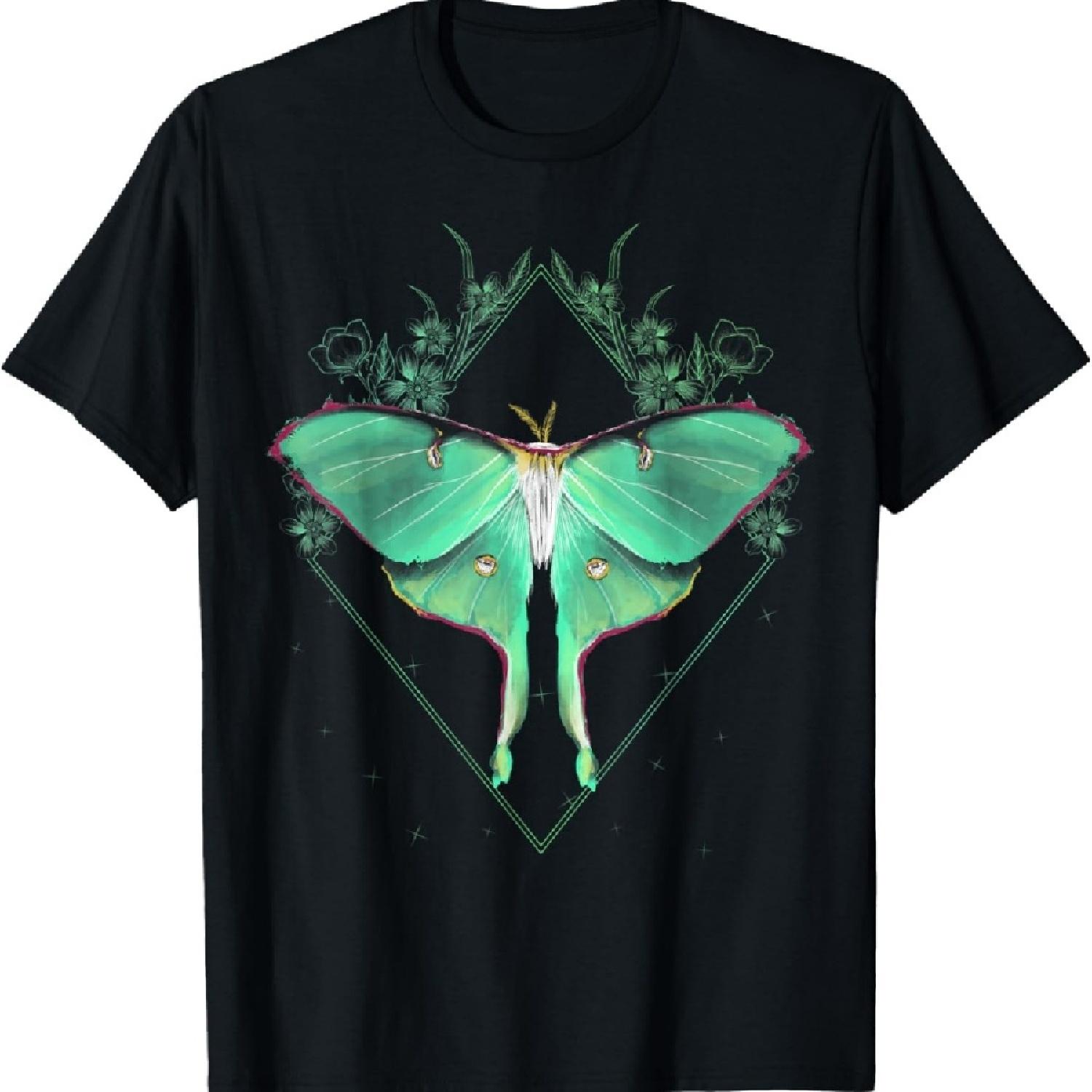 

Cute Luna Moth Beautiful Butterfly Insect Lover Themed T-Shirt S