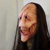 Děsivá hororová latexová maska ďábla pro ženy s vlasy Halloween Cosplay Párty