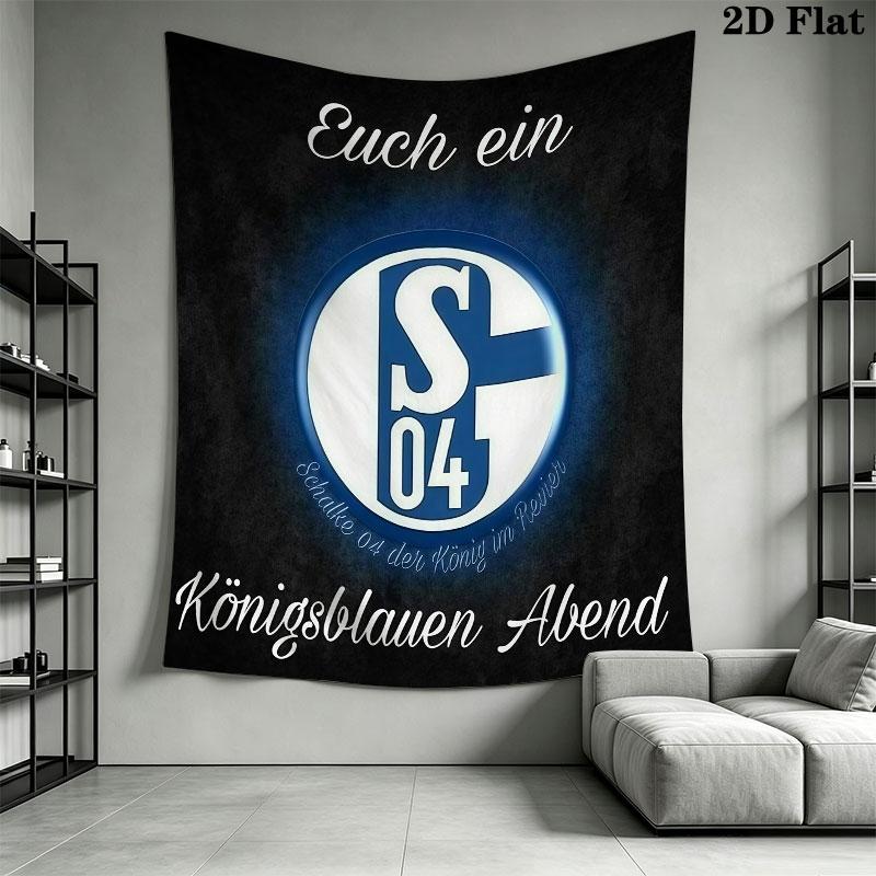 FC Schalke 04 logo  Wall Hanging Printed Fabric Blanket Decorative Tapestries for Bedroom Living Room Home Decor
