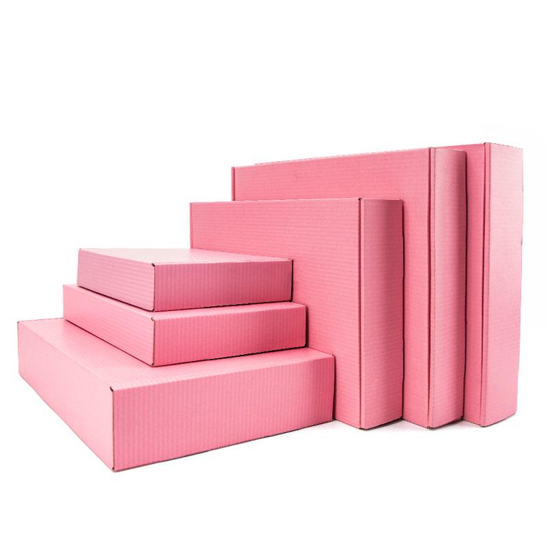Pink Three-Layer Corrugated Cardboard Box for Express Shipping and Clothing Storage, Small Size