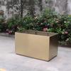 OIMG Outdoor Stainless Steel Planter Box Set with Artificial Flowers