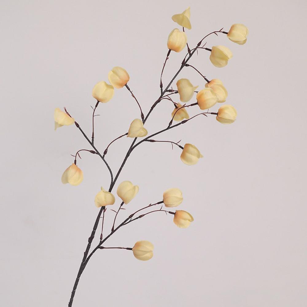 Long Branches Artificial Lantern Fruits Realistic Fake Flower Bouquets  Bedroom Table светло-желтого