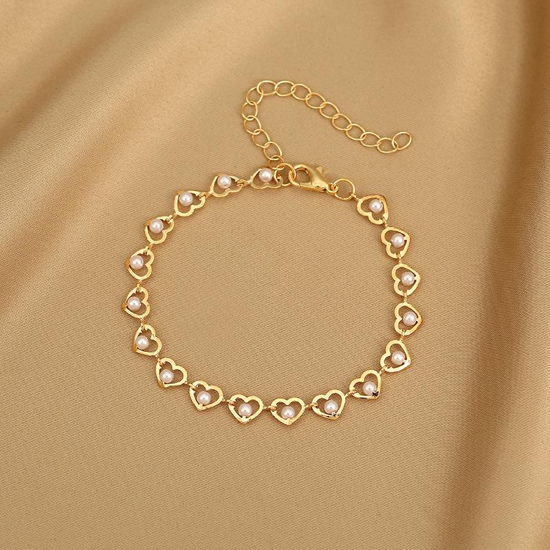 Pulsera de Corazón Colorida Coreana Para Mujeres Exquisita Cadena de Metal de Circonita de Cristal Pulseras Brazaletes Joyería de Fiesta de Boda para Niña Regalos
