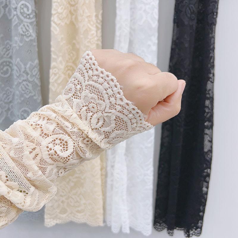 Summer Lace Solar Arm Sleeves Woman Covered Long Fingerless Gloves Driving Elastic Anti-sunburn Arm Sleeve Sexy Wrist Mittens