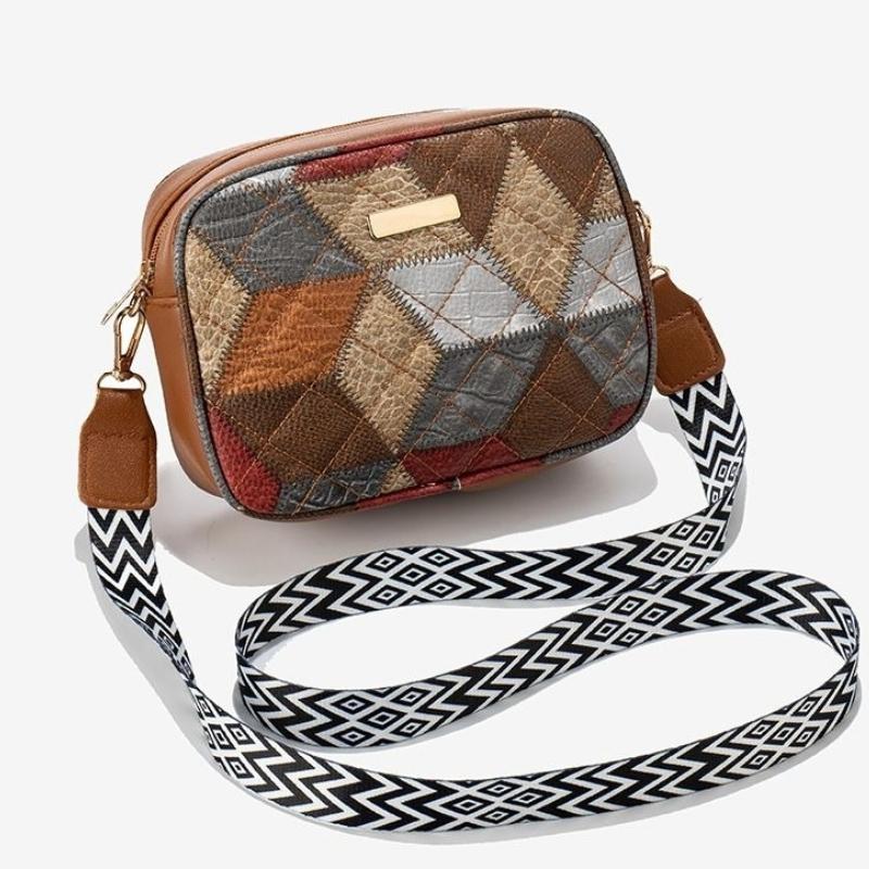 Women s Crossbody Bag Women s Messenger Bag Shoulder Bag Handbag Retro Plaid Pattern Bag Wide Shoulder Strap Casual Bag