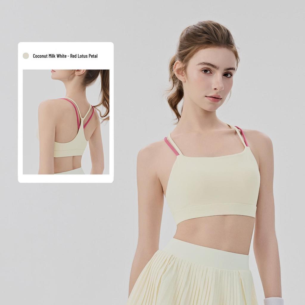 Women's Moisture-Wicking Sports Bra with Padded Straps - Quick-Drying Fitness Tank for Yoga, Pilates, and Tennis