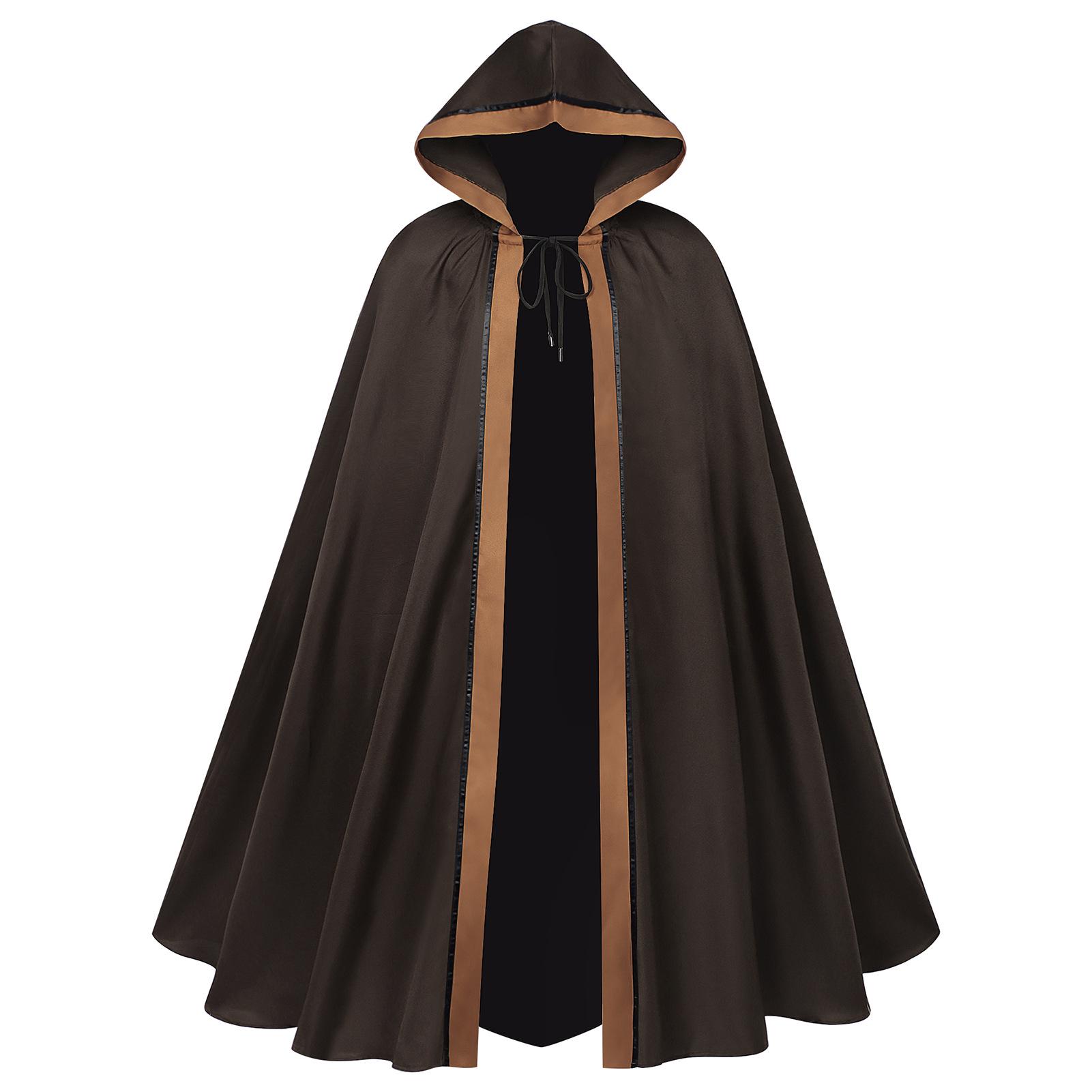 2025 European & American Grim Reaper Star Wars Cosplay: Unisex Dark Black Hooded Cloak One Size