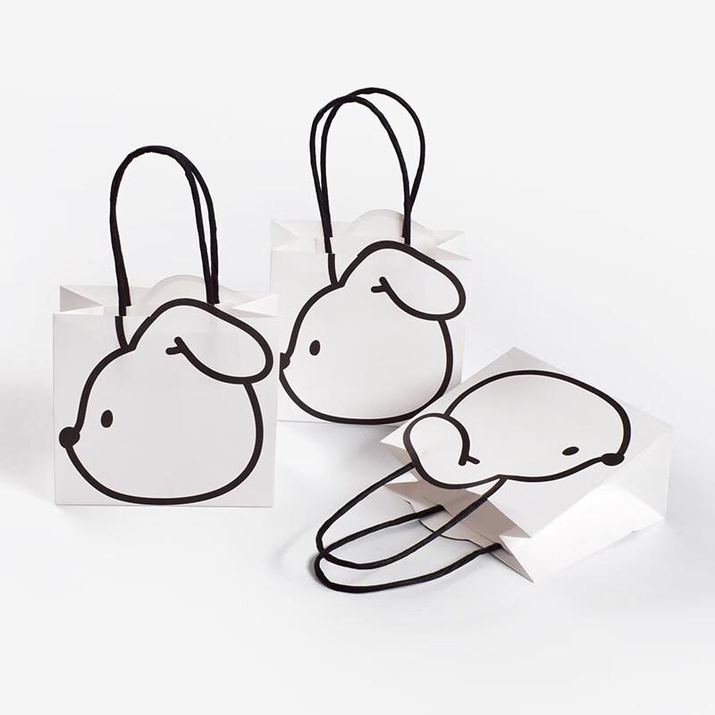 Милые Черно-Белые Кролики Детские Бумажные Подарочные Пакеты (10-Pack)