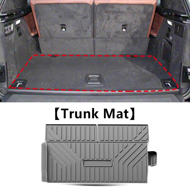 Car Trunk Mat For BMW X7 2019~2023 TPE Waterproof Rubber Anti-dirty Boot Carpet Pad Storage Tray Cargo Liner Tools Accessories