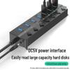 Seven-Port USB Hub with Switch for Desktop and Laptop Expansion