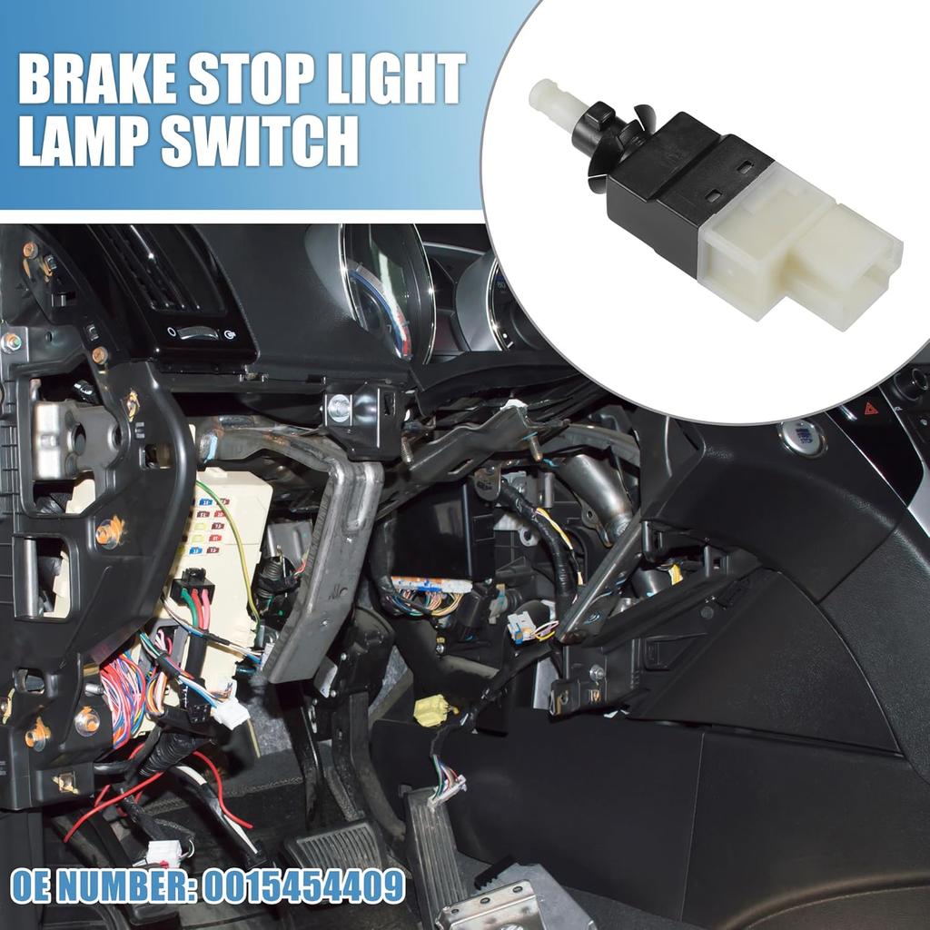 Brake Stop Light Lamp Switch No.0015454409 Brake Pedal Control Switch for Mercedes-Benz E320 2007-2009 Plastic Black Beige