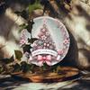 Merry Christmas Pink Floral Christmas Tree Bow Art Tin Sign Vintage Durable Metal Plaque Wall Decor Elegant Holiday Home Offi