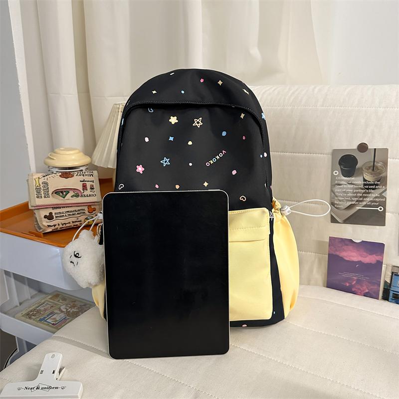 Cartoon Embroidered Student Schoolbag Girls Large Capacity Backpack