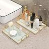 Estantería de Almacenamiento para Baño Yousheng Marco de Hierro Bandeja con Patrón de Mármol Organizador de Gran Capacidad para Artículos de Tocador Cosméticos Joyería