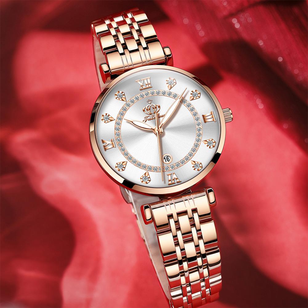 Fate Love Brand Steel Strip Diamond Inlaid Quartz Women's Watch 5866