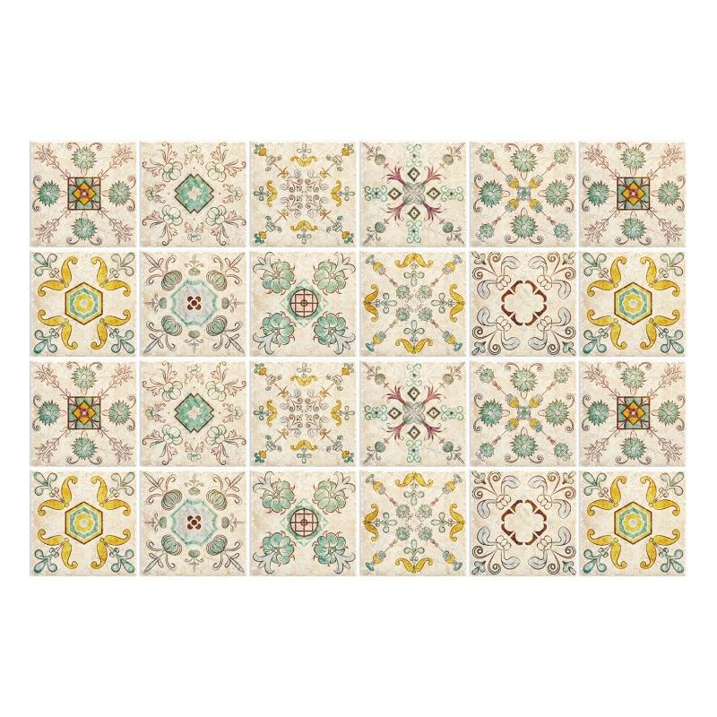 24pcs Wall Tile Decals Self Adhesive Waterproof for Kitchen Bathroom