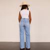 Spring and Autumn Women's Jeans Hole Breaking Wide Leg Pants Straight Trousers