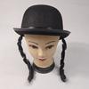 Black Color Braided Top Hat Photography Wear Bowler Hat Classical Round Dress Hat  Halloween