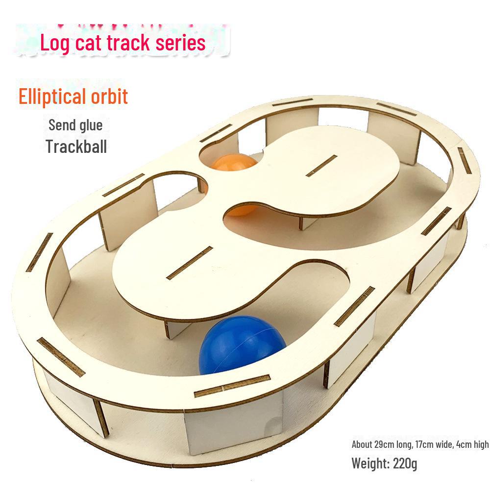 Interactive Solid Wood Cat Toy with Climbing Frame and Nest