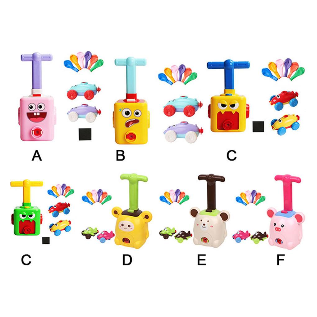 Balloon Launcher Toy Cartoon Power Racer Kit Balloon Aerodynamic Toy Portable Racer Launcher Toy Set