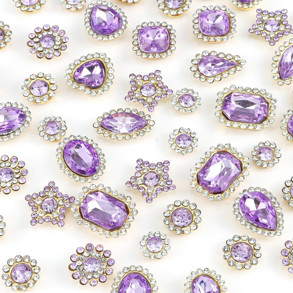 Mixed size sunflower sewing claws, artificial diamonds crystal glass beads buttons gemstones artificial diamonds