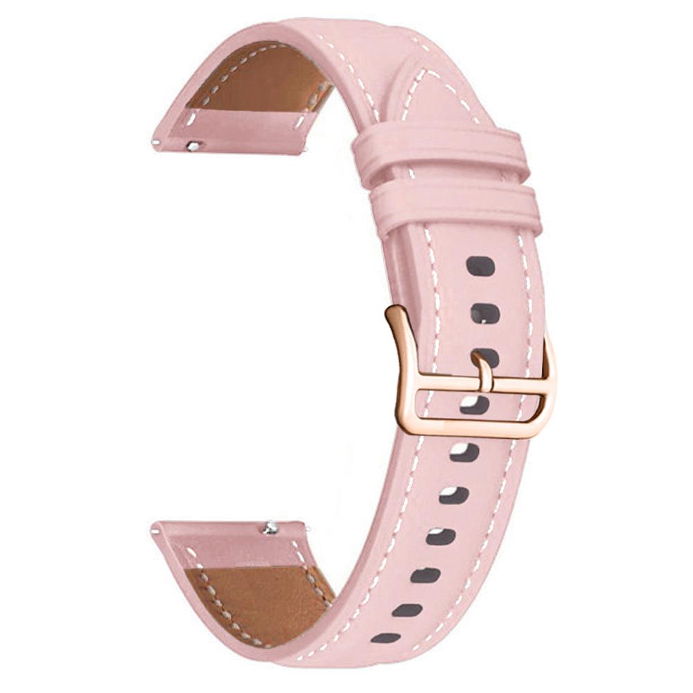 For Garmin Vivoactive 5/Venu 2 Plus/Venu Sq PU Leather Watch Strap Gold Buckle 20mm Watch Band