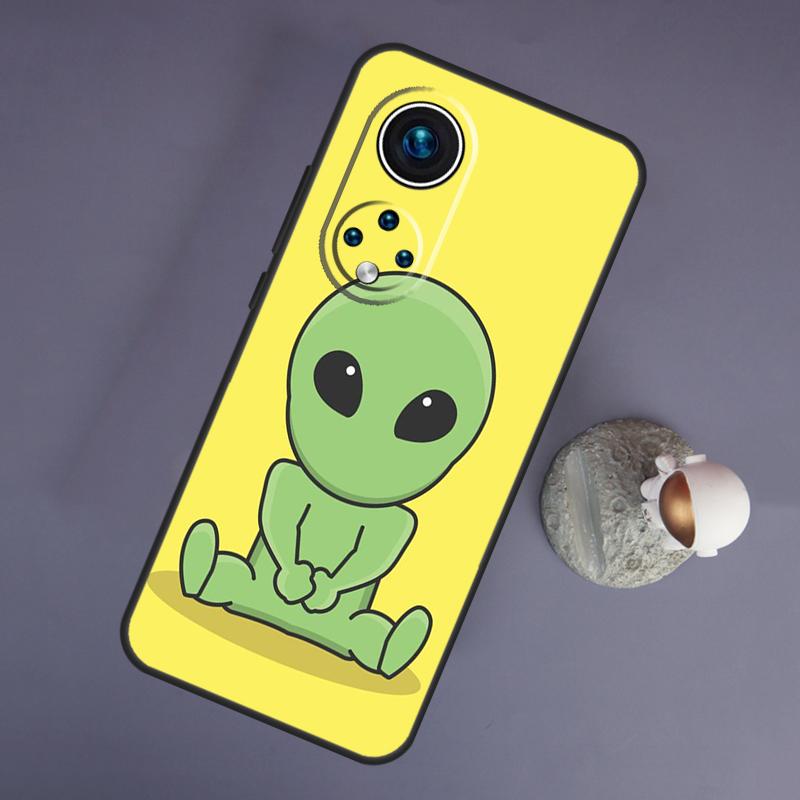Aesthetics Cute Cartoon Alien For Huawei Honor Magic 5 Lite 70 50 X8 X9 a P20 P30 P40 P50 P60 Pro P Smart Nova 9 5T Case