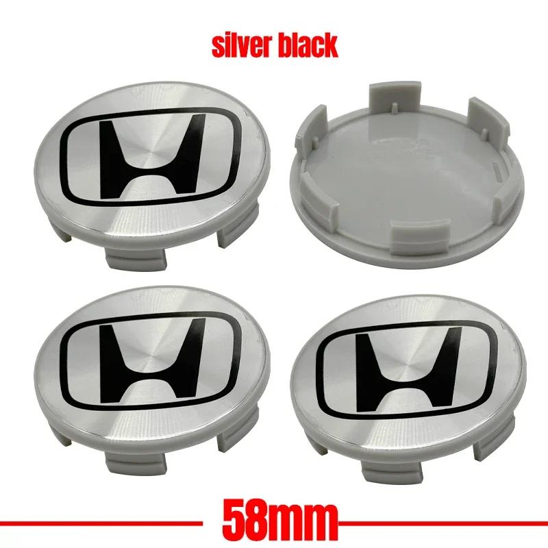 4pcs/set 58mm/62mm/69mm Car Styling Wheel Center Cap Hub Covers Badge Accessories For Honda Civic Fit Jazz Accord Pilot CRV City