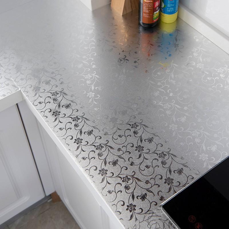 Aluminiumfolie Papier Küche Ölbeständige Folie Herd Wasserdicht Feuchtigkeitsbeständig Selbstklebende Tapete Arbeitsplatte Schrank Renovierung Fliesenaufkleber