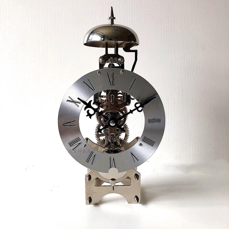 Luxury Table Clock Mechanical Pendulum Clocks Vintage Metal Pure Copper Movement Clock Desk Decoration Watches Bedroom Gift Idea