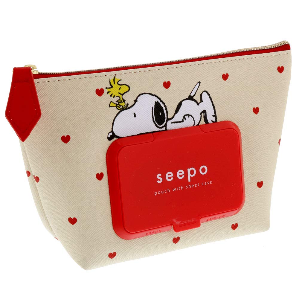 Sunstar Stationery Snoopy Sheet Case Pouch Seapo Heart S2284995
