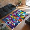 Personalized Crystal Velvet Carpet Custom Name Text,Geometry Dash Anti Slip Area Rug For Home Decoration