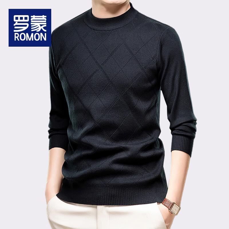 Romon Men s Winter Thickened Half-Turtleneck Knit Sweater LZ6534 L