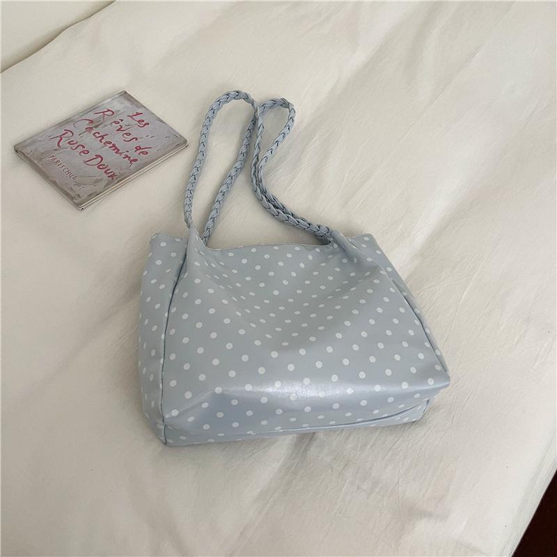 Fashionable Polka Dot Shoulder Bag for Commuting, Large Capacity Bag, Hand-held Tote Bag