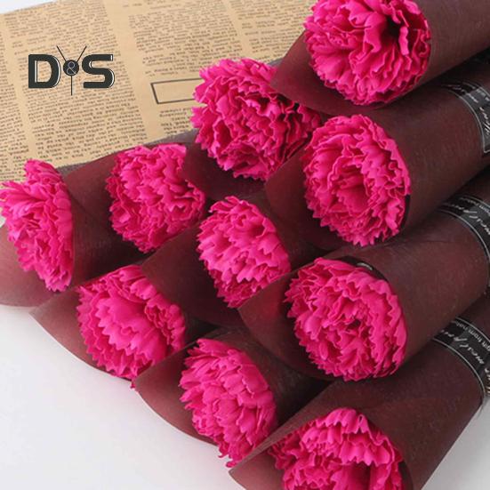 10 Pezzi Fiore di Sapone Festa della Mamma Bouquet Singolo di Garofani Fiori Artificiali Realistici Regalo per i Cari Compleanno della Mamma
