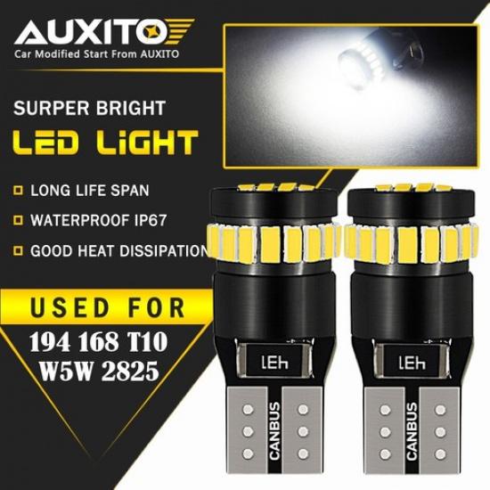 2X Белый Светодиод для Века 24 SMD Без Ошибок 194 T10 168 2825 Парковочные Фонари Свет Canbus