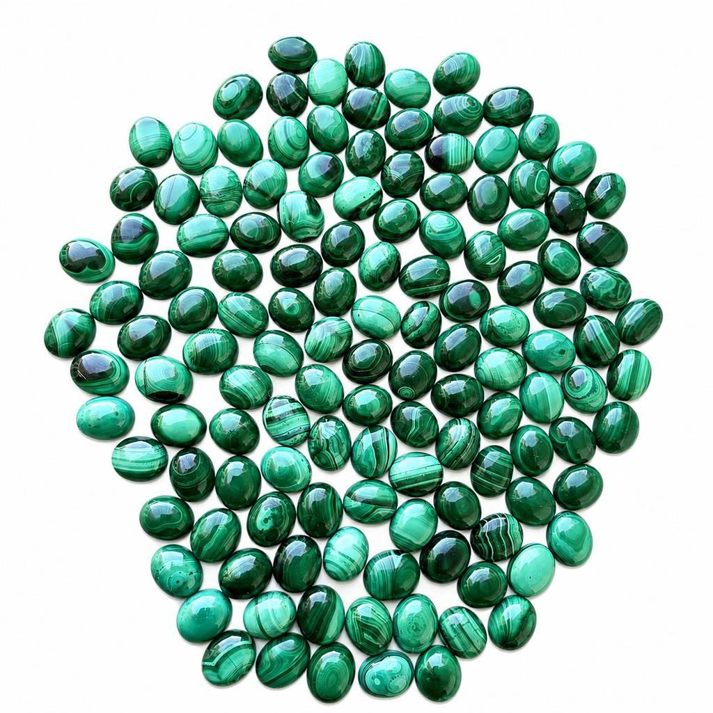 AAA+ Malachite Oval Flat Back Cabochon Wholesale Gemstone All Sizes Available