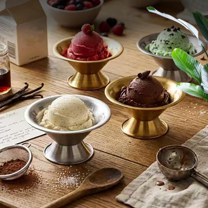 Stainless Steel Goblet Durable Shatterproof Multipurpose Cup for Ice Cream Fruit Dessert Cafe Bar Restaurant Hotel Use