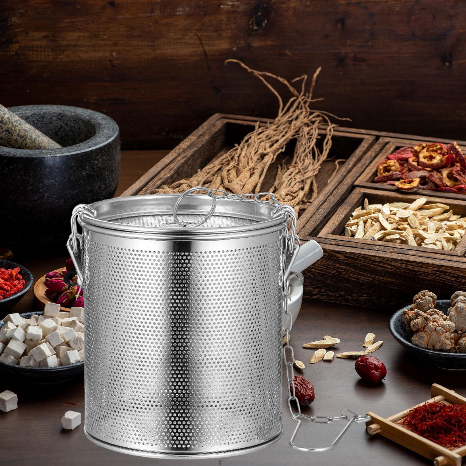 

Casting Basket with Chain Hooks, Tea Infuser Made of Stainless Steel for Loose Leaf 12x12cm