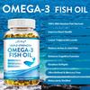 Triple Action Omega-3 Fish Oil Supplement with EPA and DHA - Heart and Brain Health, Memory and Cognition Support