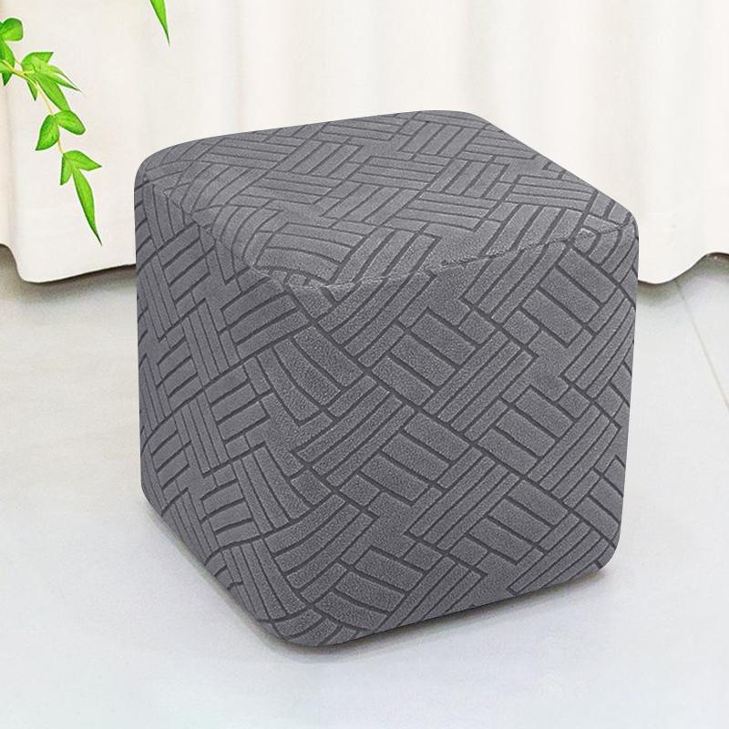 Durable Square Ottoman Cover 1pc Stretch Soft Footrest Protective Case Non-slip Four Season Footstool Cover for Home Decor