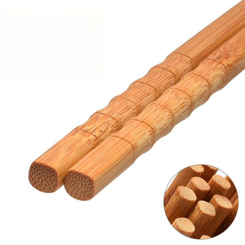 Ручная работа Натуральные бамбуковые деревянные палочки для еды Здоровые китайские карбонизированные палочки Новые многоразовые бамбуковые палочки для хот-пота