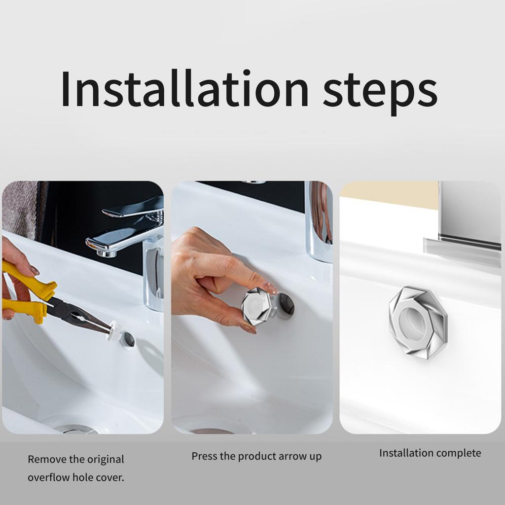 Practical Sink Overflows Covers Bathroom Accessory Portable for Most Holes Practical and Sturdy Plastic Materials