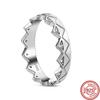 925 Sterling Silver Rings Feather Heart Pavé Sparkling CZ Round Lucky Rings for Women Charms Jewelry