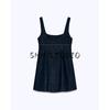 Spring New Women Clothes Comfortable and Versatile Sleeveless Square Collar Wide Shoulder Strap Short Demin Dress 6929085