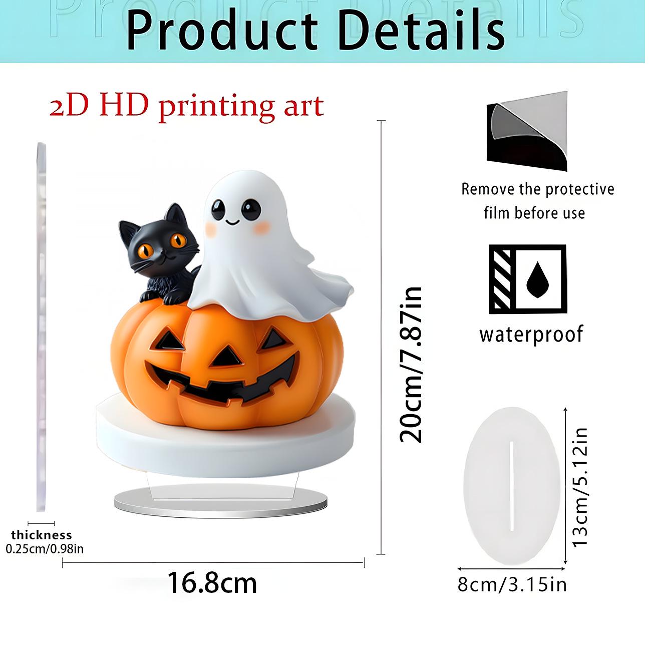 Adorable Little Pumpkin Man 2D Acrylic Standee: Halloween Desktop Decoration
