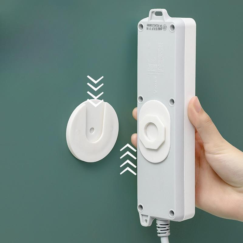 Power Strip Fixator, Seamless Wall-mounted Power Strip Storage Rack, Non-drilling Wire Power Strip Hook Bracket